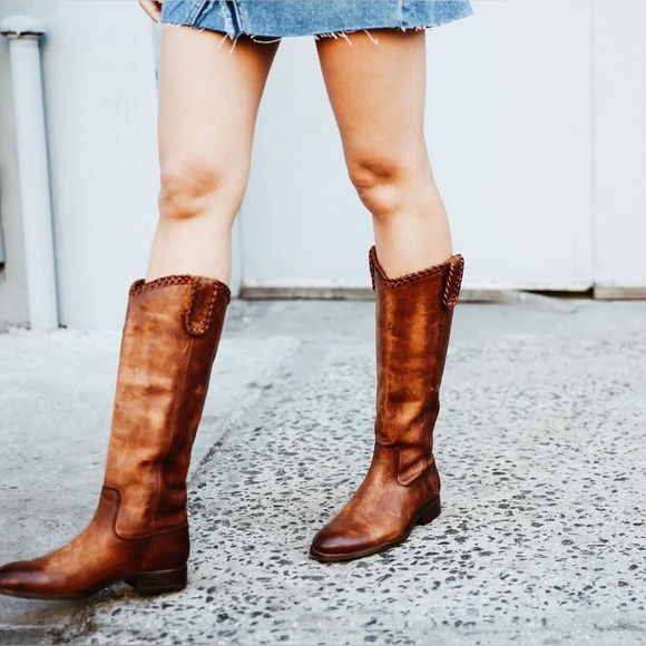 Frye Melissa Whip Tall Pull On Boots Size 9.5 Distressed Brown Leather Riding - Picture 15 of 16